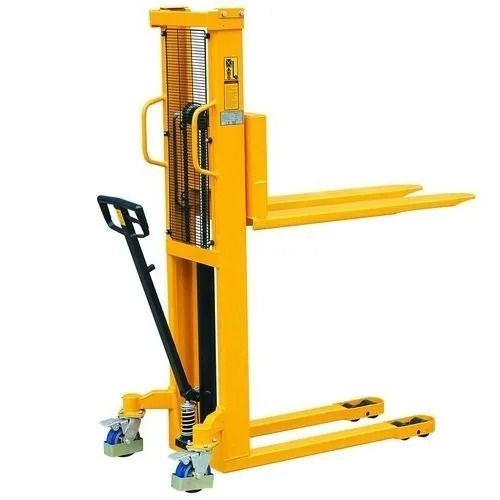 Yellow And Black Mild Steel Manual Hydraulic Stacker Industrial