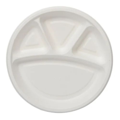 White 12 Inches Leak Proof Disposable Paper Plate For Event And Party