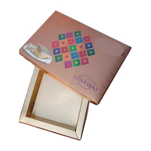  पैकेजिंग के लिए 12 x 7 सेंटीमीटर आयताकार पेपर बोर्ड काजू कतली स्वीट बॉक्स 