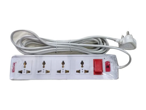 Red And White 220 Voltage 50 Hz 2 Meter Wire Four Plug Multi Pin Power Extension Cord