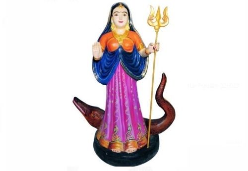 8 Feet High Marble Maa Khodiyar Goddess Statue