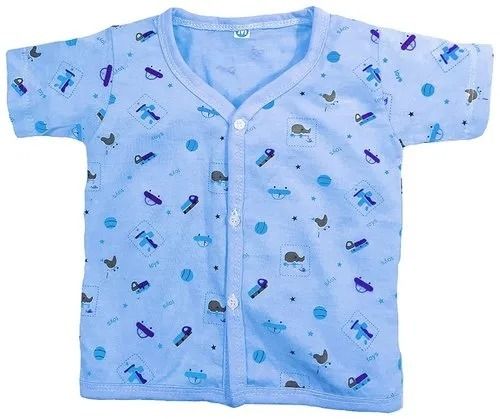 Modern Short Sleeves Cotton Printed Unisex Baby Clothes