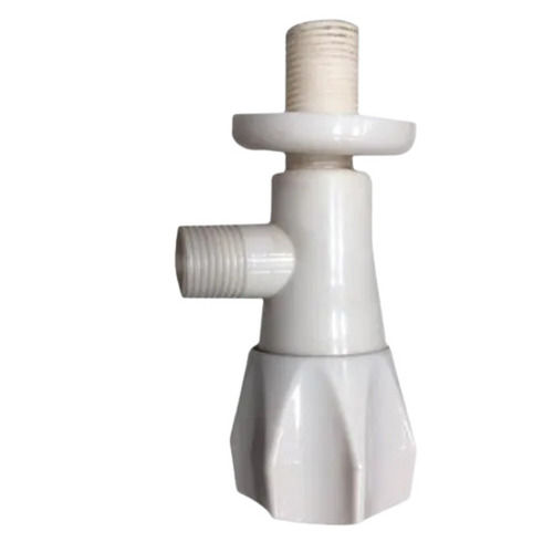 White Powder Coated Poly Vinyl Chloride Angle Valve For Plumbing Pipes