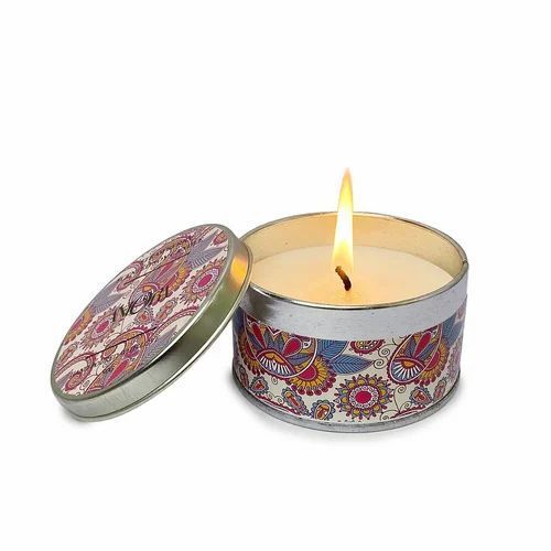 White Hand-Poured Scented Tin Candle For Home Decoration Use