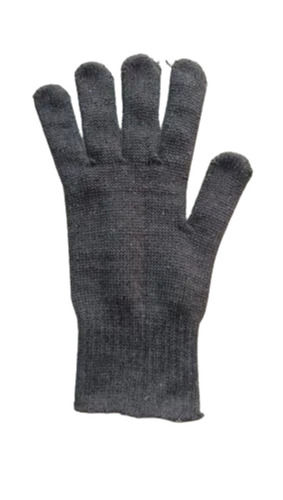 Gray 1-5 Inches Full Finger Cotton Knitted Hand Glove For Industrial Usage