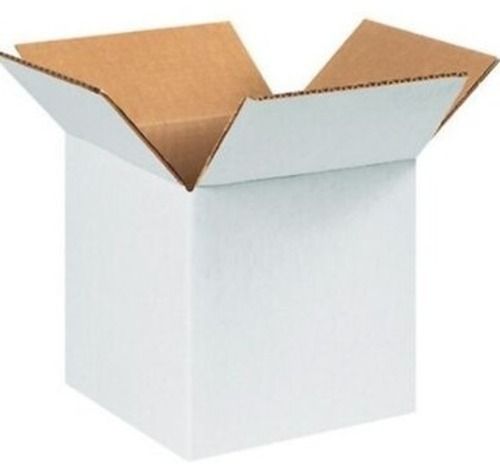 Brown And White 12 X 12 Inches Square Matte Lamination Duplex Corrugated Box