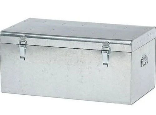 Handmade Antique Rectangular Machine Cutting Galvanized Stainless Steel Trunks For Storage