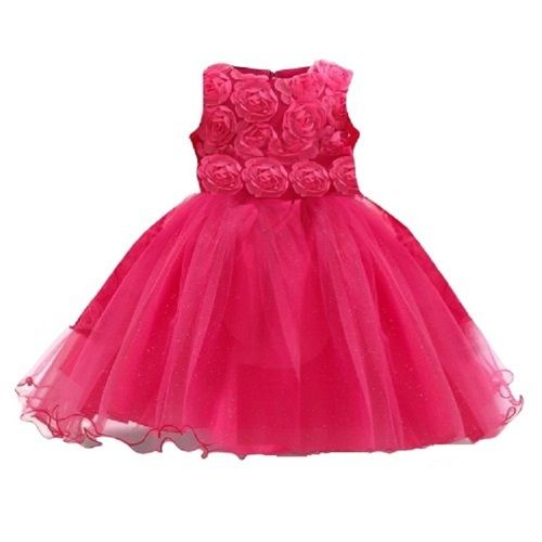 Baby Plain Designer Sleeveless Party Wear Stylish Designer Chiffon Silk Frock