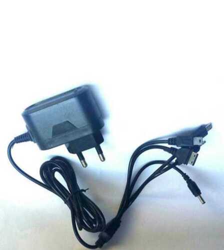 Black Electrical Multiple Mobile Pin Charger - Plastic Material, Electric Type, Black Color | 1 Year Warranty, Universal Compatibility