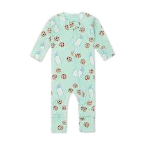 Breathable Printed Pattern Round Neck Cotton A 3-4th Sleeve Baby Pajamas