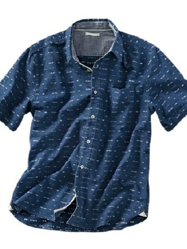 Men Printed Short Sleeve Comfortable Classic Soft Cotton Casual Wear Shirt Chest Size: 45