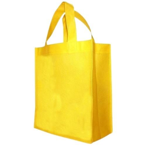 Plain Yellow Pp Non Woven Shopping Bag Bag Size: 10X14 Inch