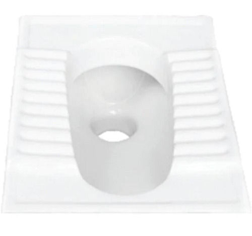 White Rectangular Polished Ceramic Floor Mounted Indian Toilet