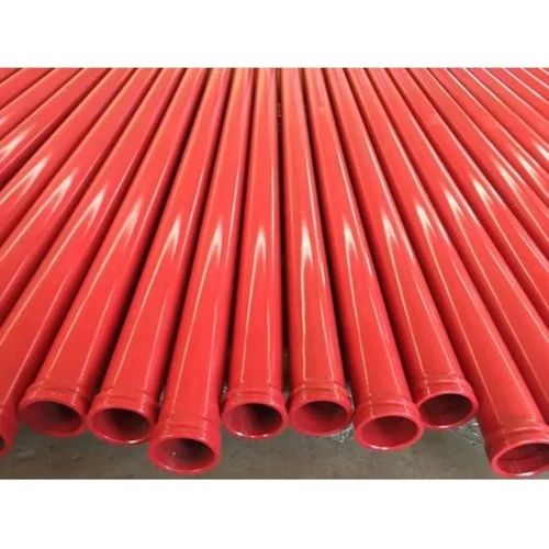 Red 6 Meter Twin Layer Concrete Pump Pipe With 5Mm Thickness