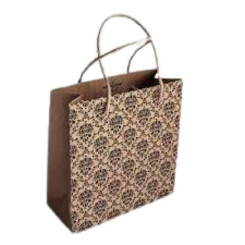 Brown Printed 5 Kg Capacity Recyclable Rope Handle Kraft Papper Bag