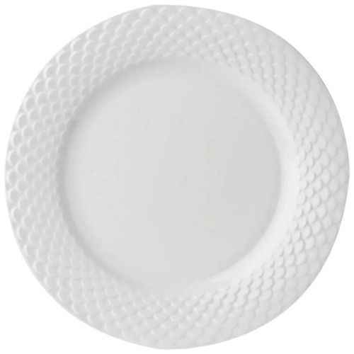 White Dishwasher Safe Ceramic Polished Finish Plain Round Dinner Plate 