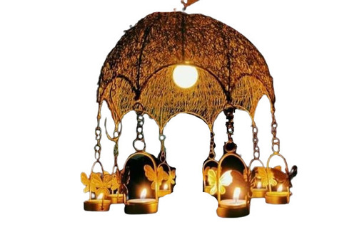 लंबे समय तक चलने वाला और हल्के वज़न का इलेक्ट्रिक गोल मेटल बॉडी हैंगिंग लैंप