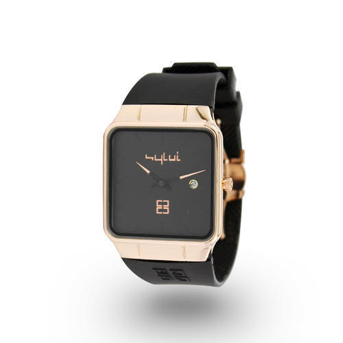 Black Rubber Strap Square Casual Watches For Women 