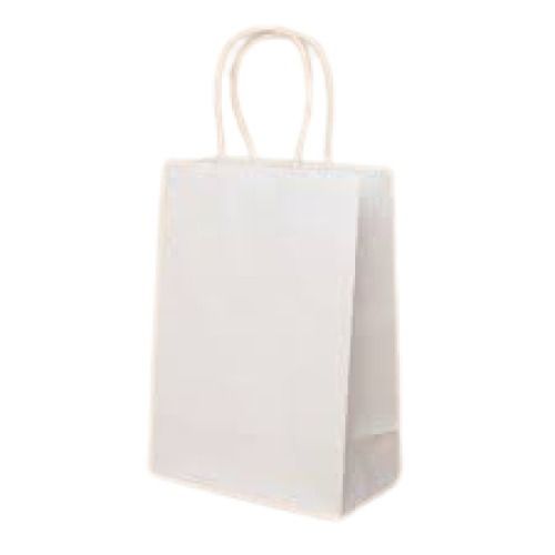 White Plain 14 X 10 Inch Size Rope Handle Recyclable Paper Carry Bag Max Load: 5  Kilograms (Kg)