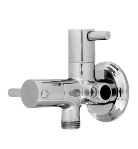 Silver 1/2 Inches Stainless Steel Wall Mounted 2 Way Angle Valve Tap