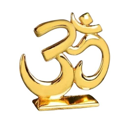 10 Inches Polished Finish Brass Om Symbol Religious Antique Showpiece
