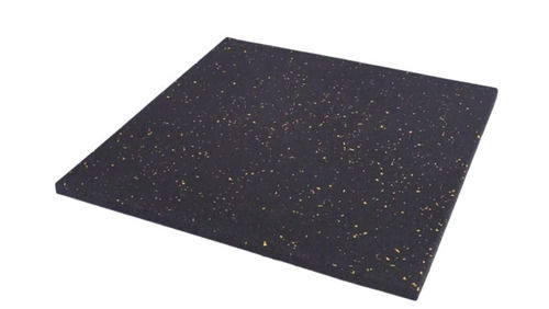 Black 20X20 Inches 10 Mm Thick Non Slip And Square Rubber Floor Tiles