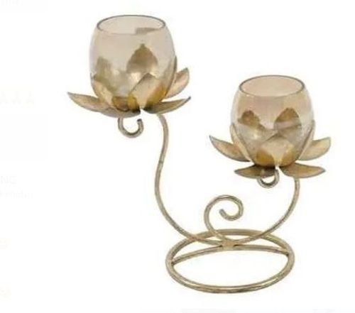 Gold Plated Modern Art Metal Decorative Candle Holder