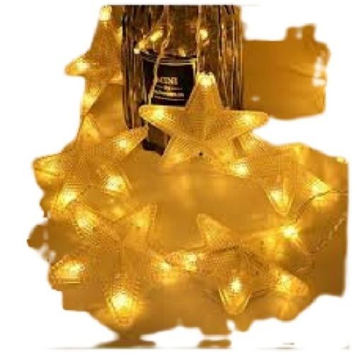 Wire Light Weight Star Shape Yellow Color Led Lights, 2.5 Meter Long