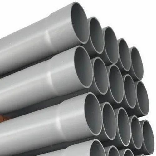 PVC Water Pipes - 4 Inch, Grey, Seamless, 0.5 Inch Diameter, Ring Fit/Push Fit, 4 Kg/Sqcm Working Pressure, Designed for Plumbing Applications