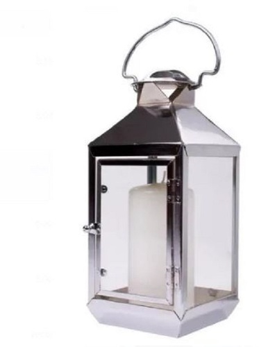 Stainless Steel Lantern - Glass & Metal, Standard Size, Silver Color - Corrosion & Shock Resistant, Lightweight & Portable Design, Easy to Install