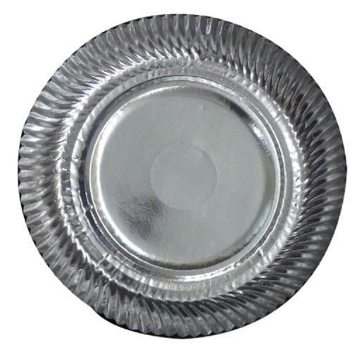 Silver 10 Inch Disposable Ecofriendly Round Shape Paper Plate For Events And Parties