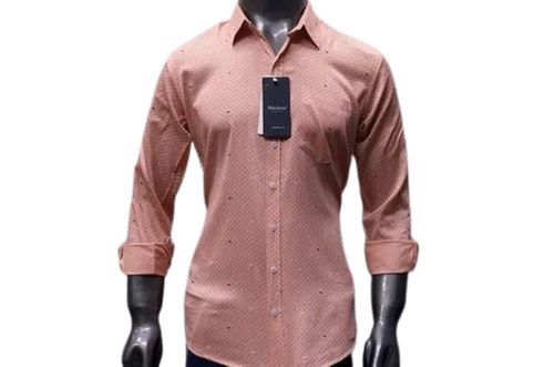 35 Inches Plain Breathable Button Closure Printed Cotton Casual Shirts For Mens Age Group: 18-28