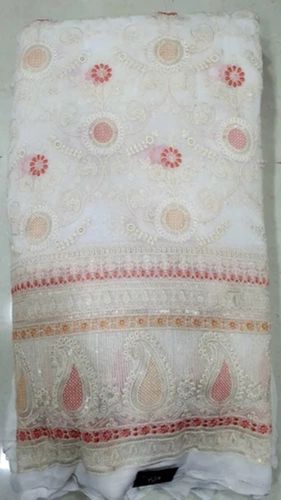 40-50 Meter Comfortable Soft Plain Dobby Embroidered Georgette Suiting Fabric