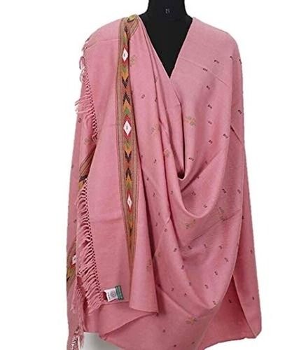 Multicolor 80 Inches Comfortable And Rectangular Plain Daily Wear Woolen Shawl