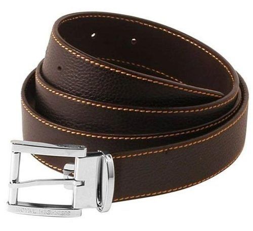 Mens Brown Casual Genuine Leather Belt With Steel Buckle Gender: Male