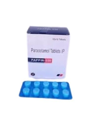 Pappin - 650 Paracetamol Tablet For Fever 10 X 10 In Box Age Group: Adult