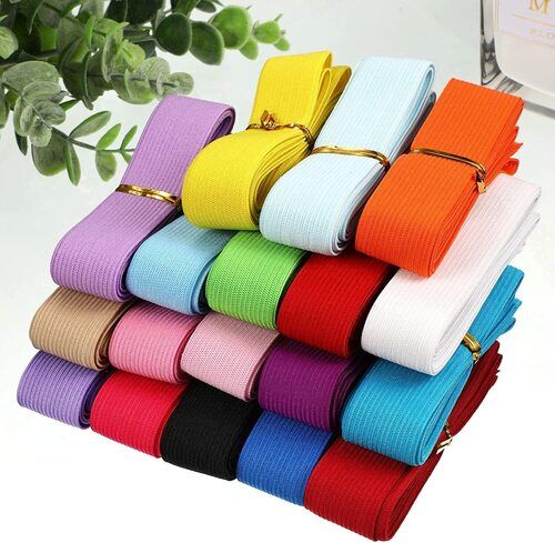 Available In Many Different Colors Rectangular Ultra Flexible Lightweight Plain Rubber Garment Elastic Tapes