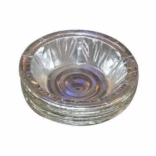 Round Shape Disposable Silver Paper Bowls For Food Serving Use
