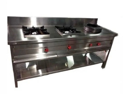 Stainless Steel Silver Coated Three Burner Range Weight: 55  Kilograms (Kg)