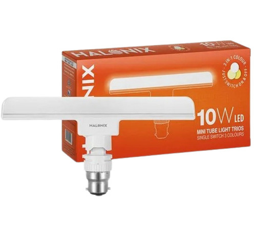 सफ़ेद 10 वॉट 220 वोल्टेज सिरेमिक बॉडी T शेप्ड इंडोर और आउटडोर LED मिनी ट्यूब लाइट