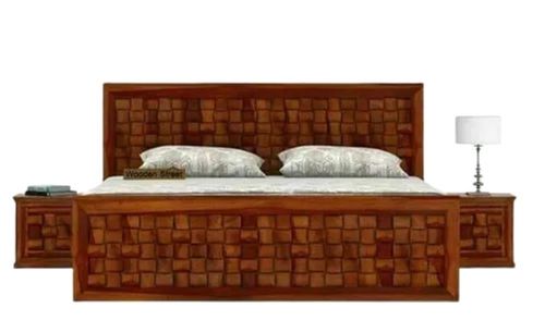 158x 209 X 85 Cm Polished Rectangle Handmade Artwork Sheesham Wooden Bed
