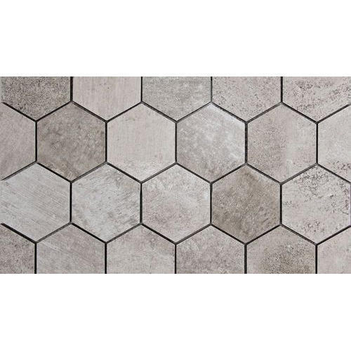 Grays 16X10 Inches Glazed Glossy Non Slippery Cement Hexagonal Floor Tiles