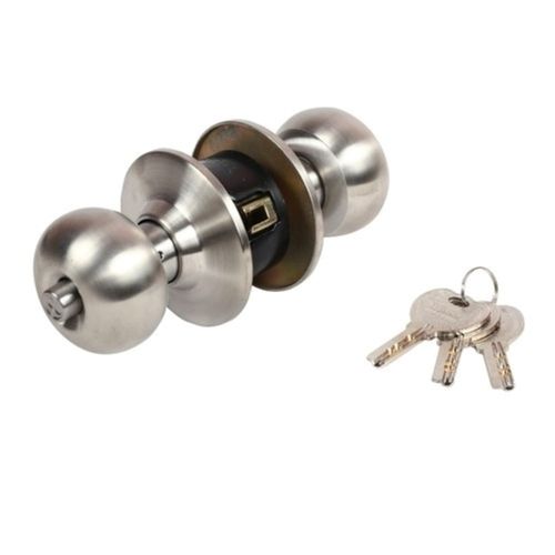 Silver 20 X 7 X 5 Centimeters Round Glossy Stainless Steel Tubular Door Lock