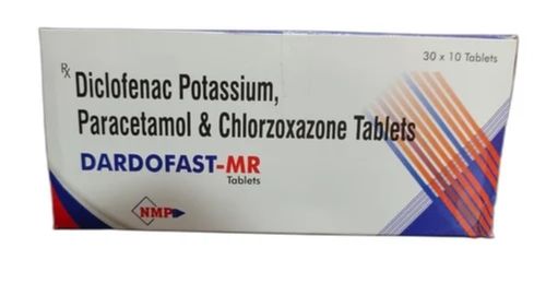 30*10 Tablets Diclofenac Potassium Paracetamol And Chlorzoxazone Dardofast-mr Tablets For Body Pain