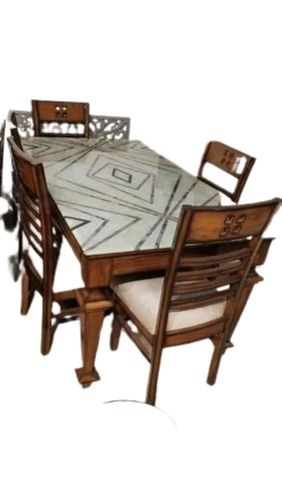 30-50cm Antique Modern Wood Carving Rectangular Indian Style Dining Table Set