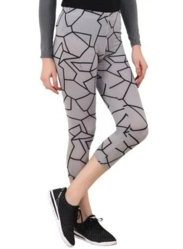 Comfortable And Printed Casual Wear Polyester Jeggings For Ladies