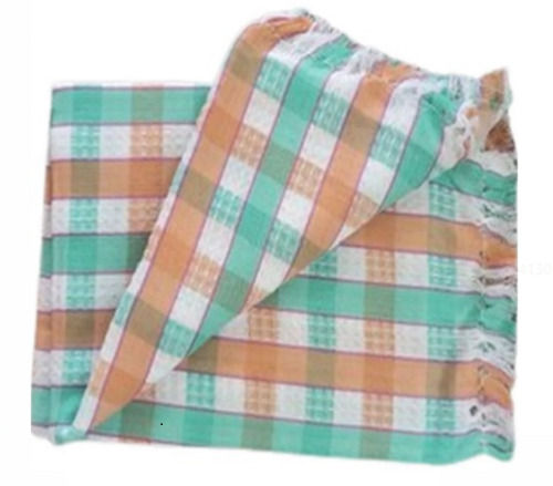 Rectangular Hand-Made Plain 100% Cotton Soft Check Colored Bath Towel  Age Group: Adults