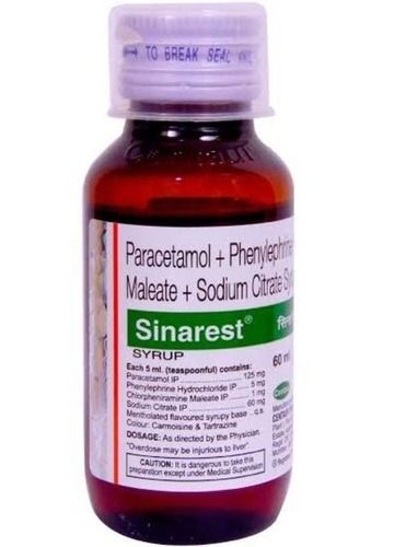 Paracetamol Phenylephrine Hydrochloride Sodium Citrate Syrup General Medicines