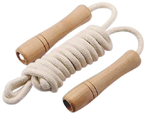 Washable Cotton Braided Skipping Rope With Wooden Handle Best Viewing Distance: Na