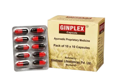 10 X 10 Strips Ginplex Ayurvedic Capsule